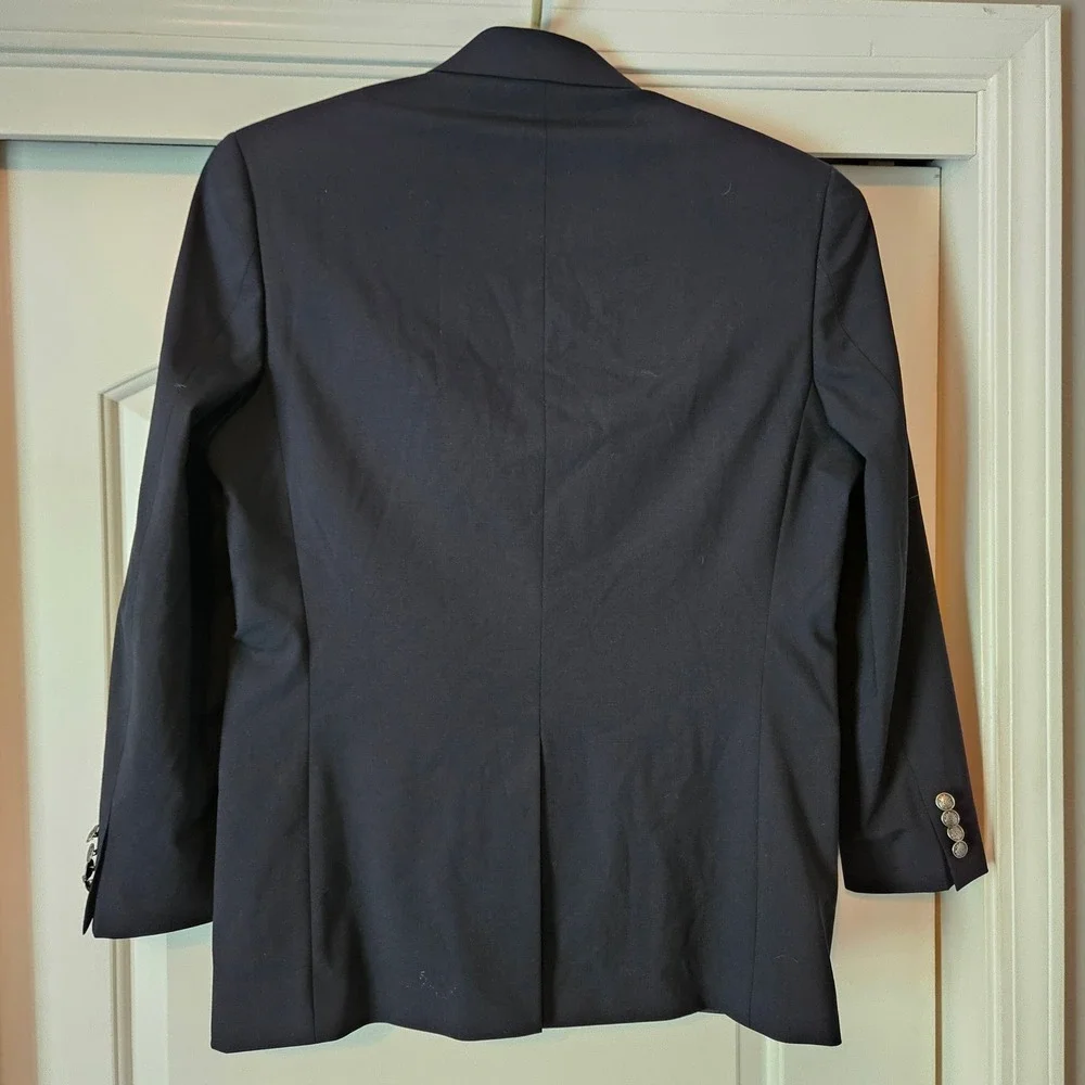 Michael Kors Sport Coat Blazer Mens 40 Navy Blue Silver Crest Buttons Two Button